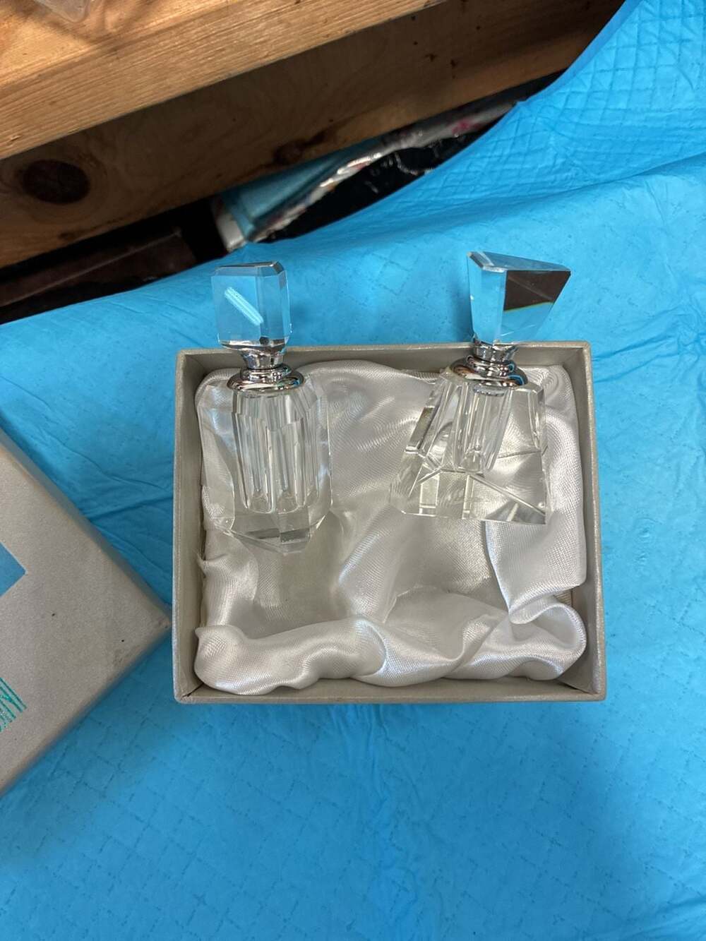 Oleg Cassini Crystal Perfume Bottle Set of 2